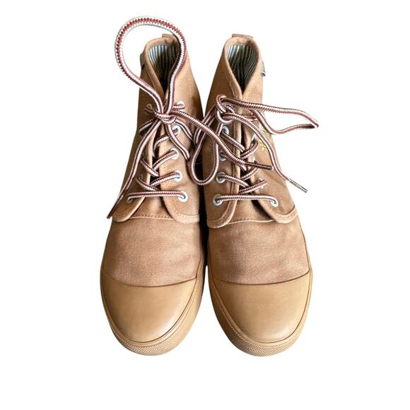 Bangs Unisex Tan Brown Boone Hightop Embroidered Daises Boho Festival Sneaker 8 - Picture 5 of 9